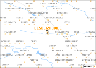 map of Ves Blížkovice