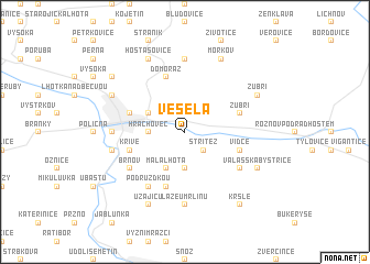 map of Veselá