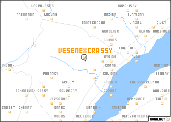 map of Vésenex-Crassy