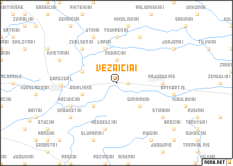 map of Vėžaičiai