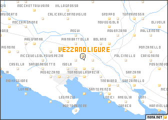 map of Vezzano Ligure