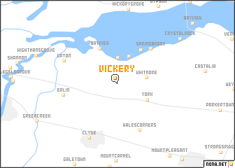 map of Vickery