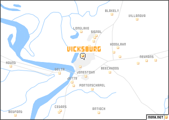 map of Vicksburg