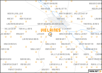 map of Viélaines