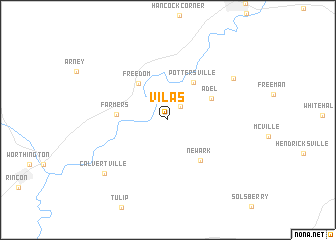 map of Vilas