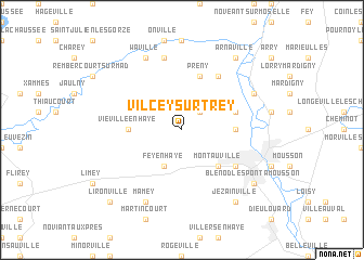 map of Vilcey-sur-Trey