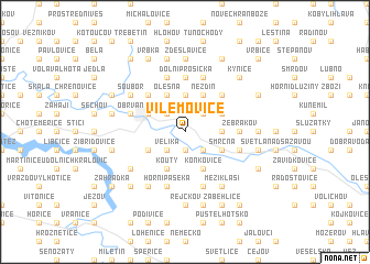 map of Vilémovice