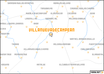 map of Villanueva de Campeán