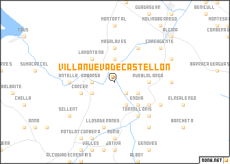 map of Villanueva de Castellón