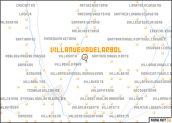 map of Villanueva del Árbol