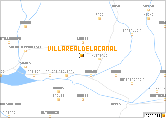 map of Villareal de la Canal
