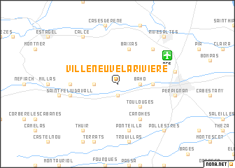 map of Villeneuve-la-Rivière