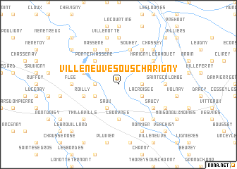map of Villeneuve-sous-Charigny