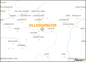 map of Villes-sur-Auzon