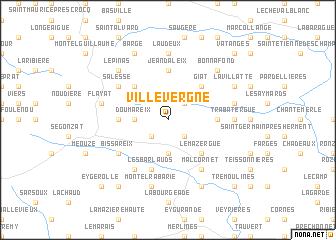 map of Villevergne