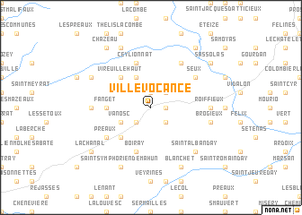 map of Villevocance