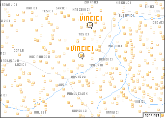 map of Vinčići