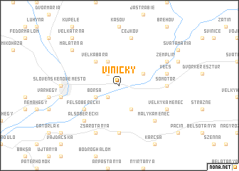 map of Viničky