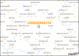 map of Virágospuszta