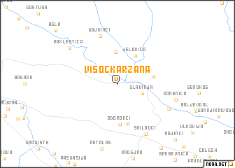 map of Visočka Ržana