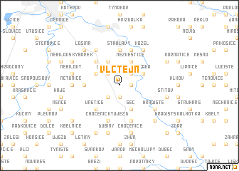 map of Vlčtejn