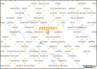 map of Voděrady