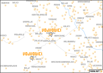 map of Vojvodići