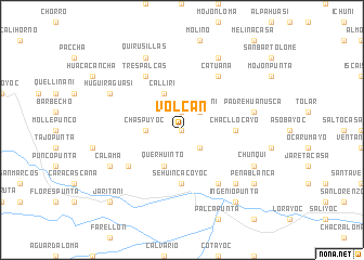 map of Volcán