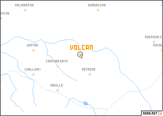 map of Volcán