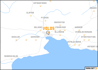 map of Vólos