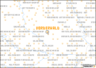 map of Vorderwald