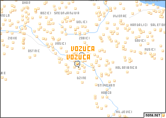 map of Vozuća