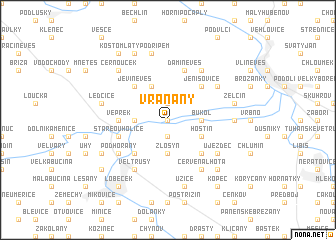 map of Vraňany