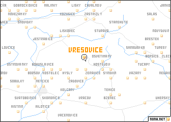 map of Vřesovice