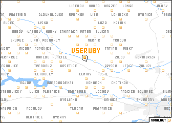 map of Všeruby