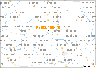 map of Vyskupiškiai