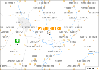map of Vyšná Hutka