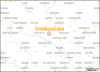 map of Vyšná Jedľová