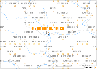 map of Vyšné Raslavice