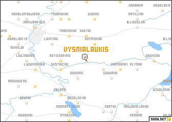 map of Vyšnialaukis