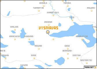 map of Vyšniavas