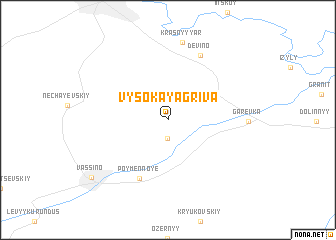 map of Vysokaya Griva