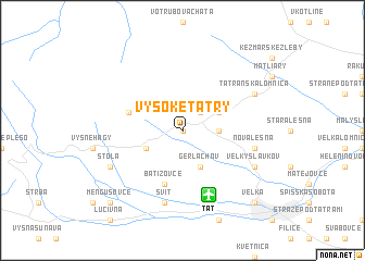 map of Vysoké Tatry