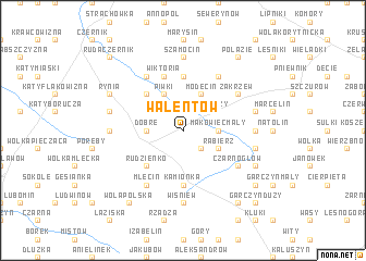 map of Walentów