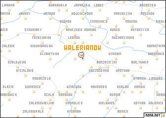 map of Walerianów