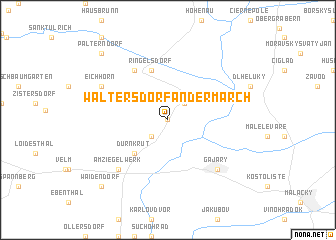 map of Waltersdorf an der March