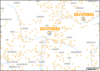 map of Wazīrābād