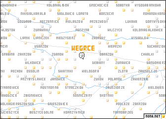 map of Węgrce