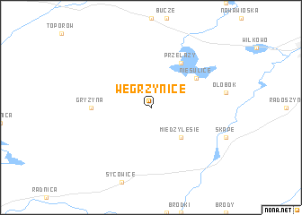 map of Węgrzynice