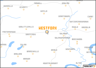 map of West Fork